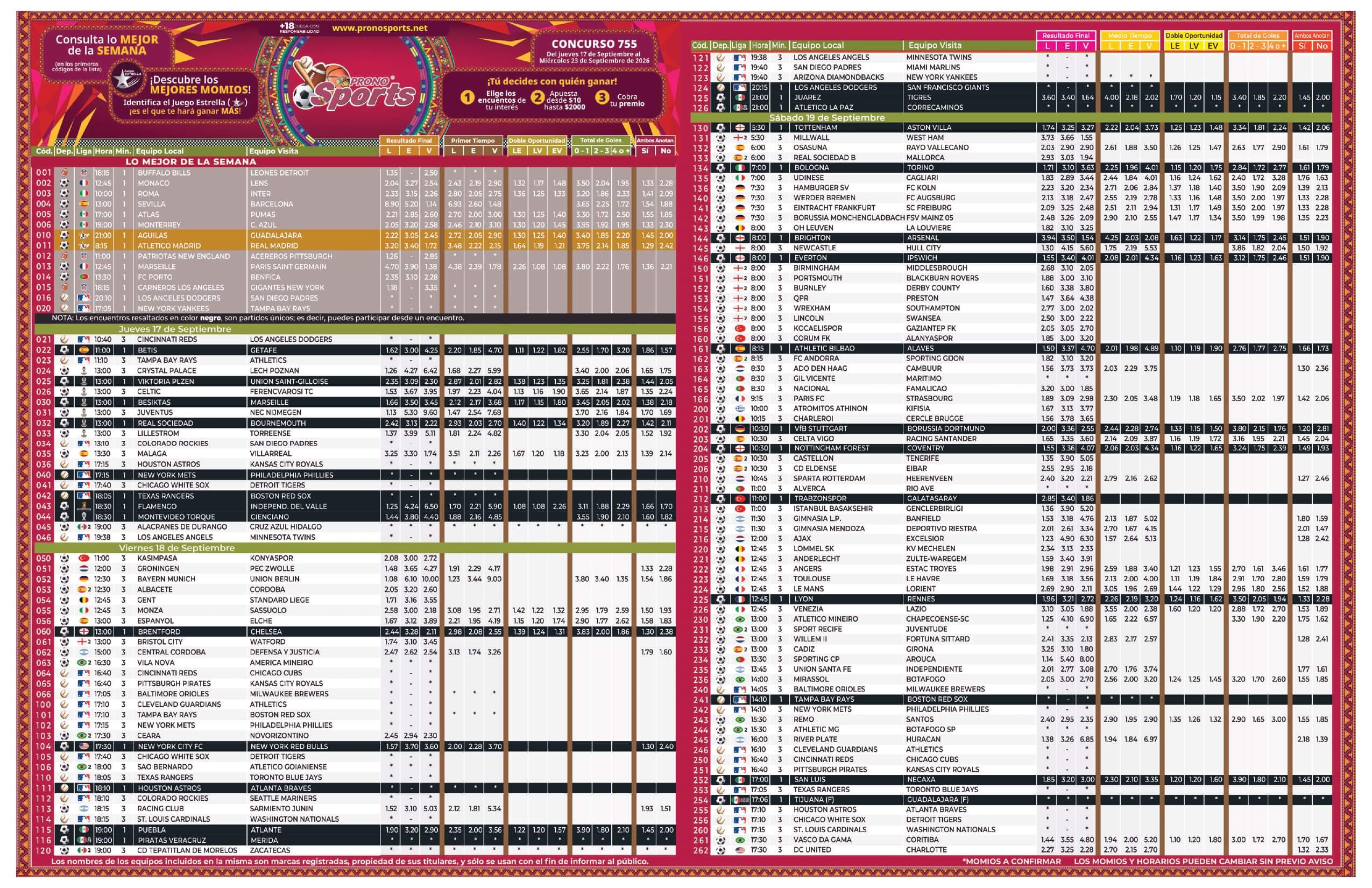Lista Pronosport 755